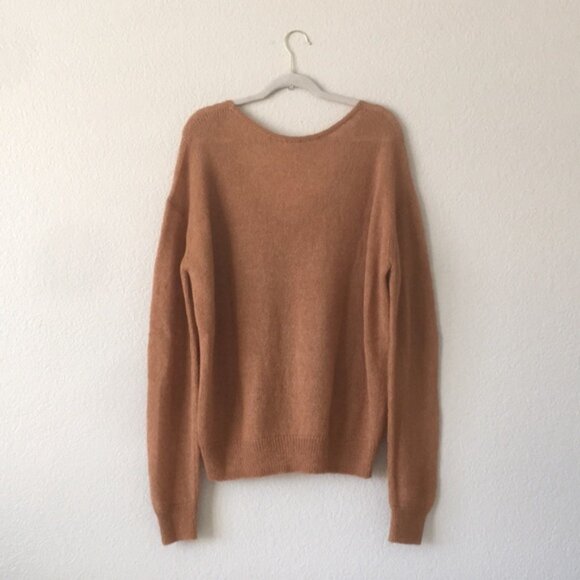 Free People Gossamer Vneck Sweater Terracotta Large - Picture 2 of 15